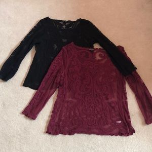 2 sheer Express tops size Large